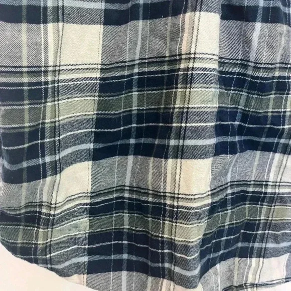 Vintage Gap Flannel Shirt Long Sleeve Button Down Pocket Blue & Green Plaid L - Picture 7 of 7